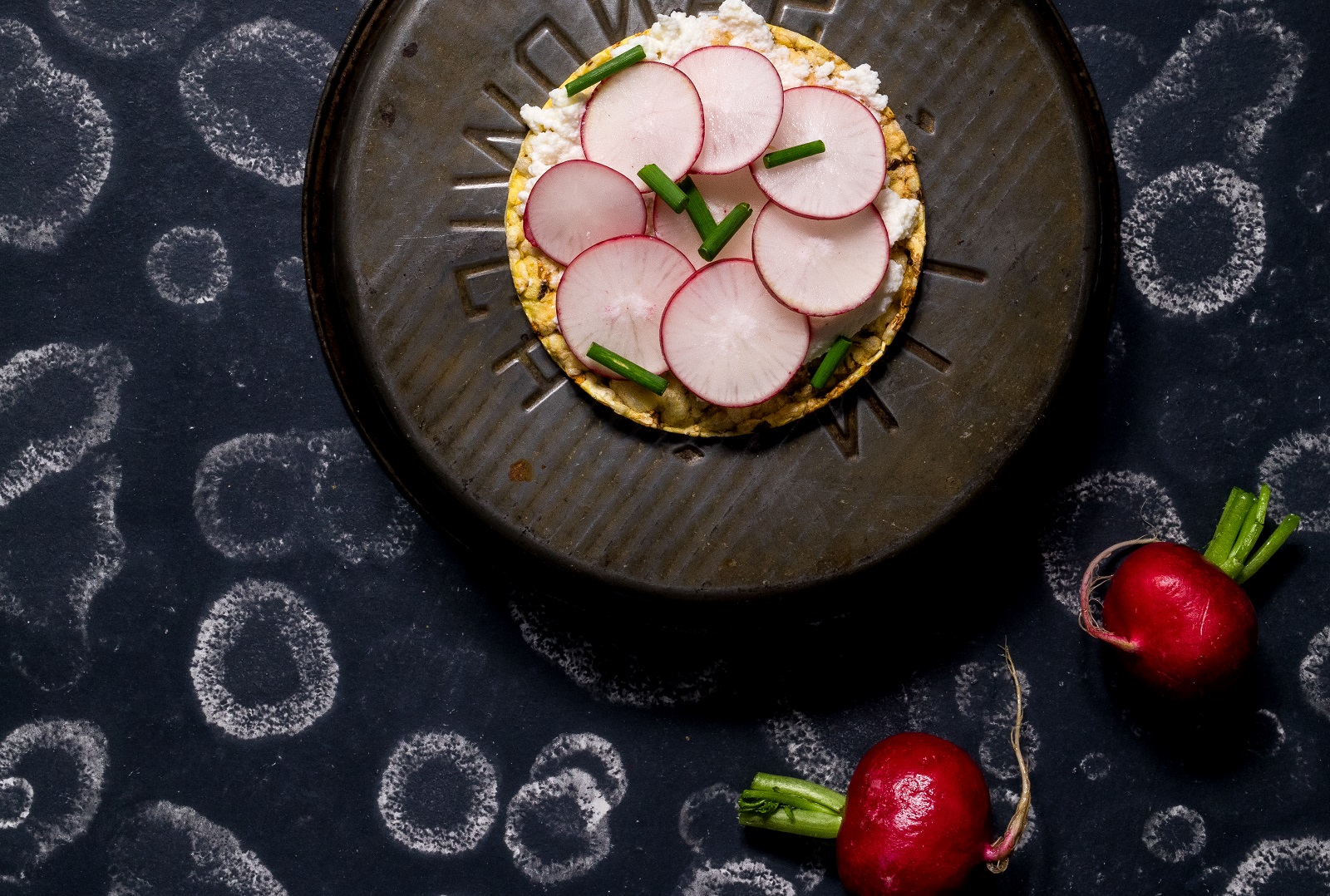 Ricotta, Radish & Chives on CORN THINS slices