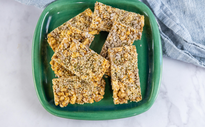 Tahini Honey Corn Bites using crushed Corn Thins slices