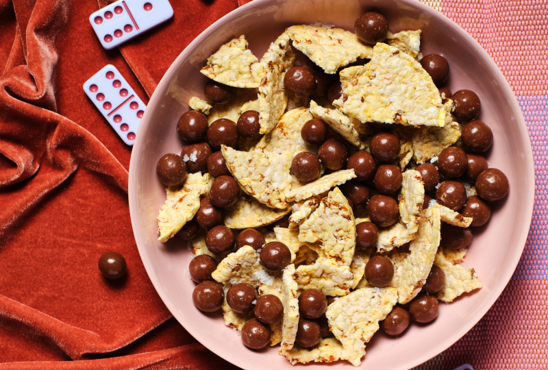 Crushed Corn Thins slices & Maltesers